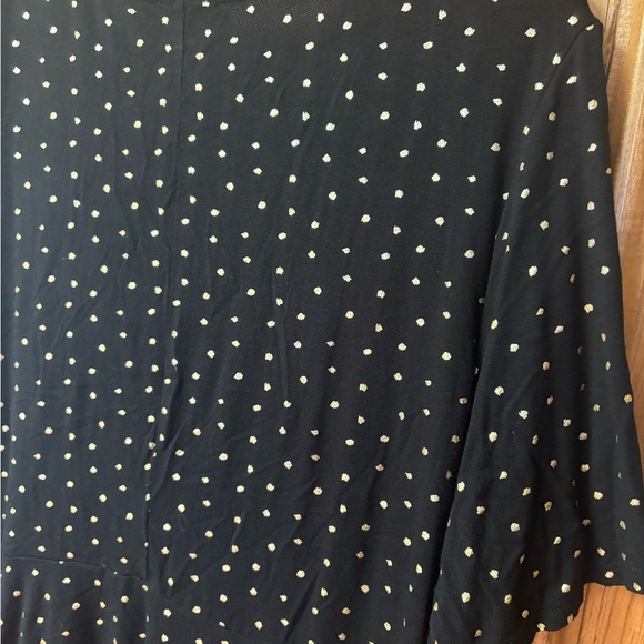 Lane Bryant Womens Size 22/24 Black Gold Swiss Dot Blouse - Picture 7 of 7
